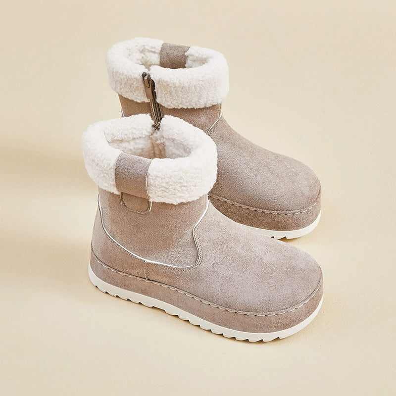 Women’s Plush-Lined Thick-Sole Winter Ankle Snow Boots