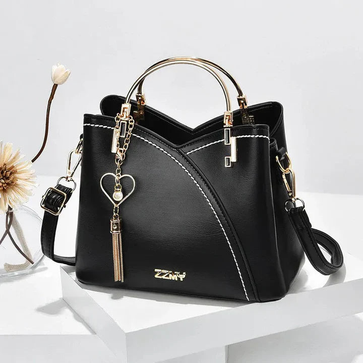 Women’s Modern Two-Tone Top-Handle Crossbody Handbag