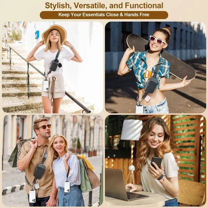 Adjustable Crossbody Phone Strap with Detachable Pouch