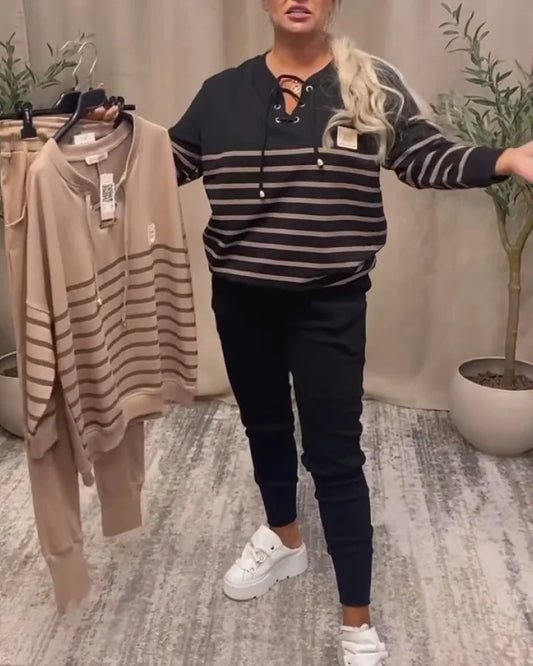 Striped ComfortFit Two-Piece Lounge Set