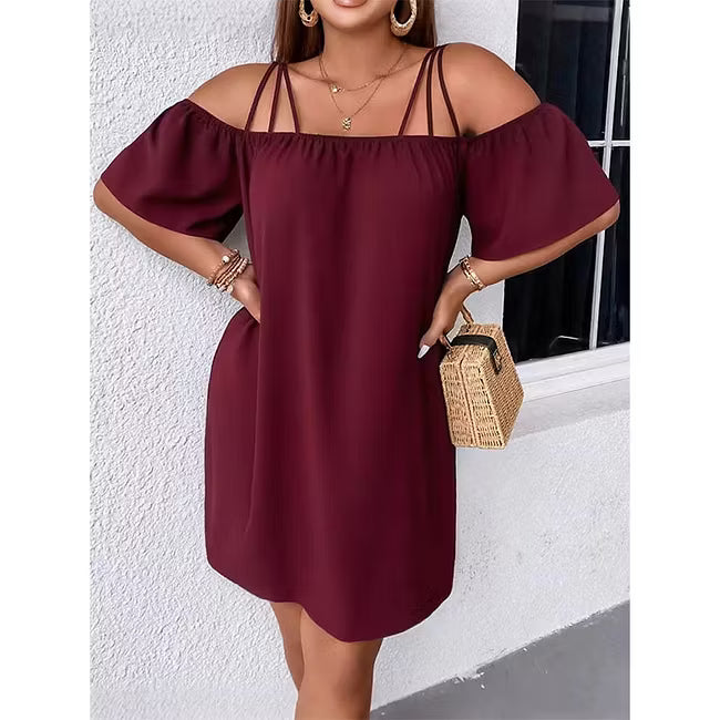 Women’s Cold-Shoulder Strap Mini Dress