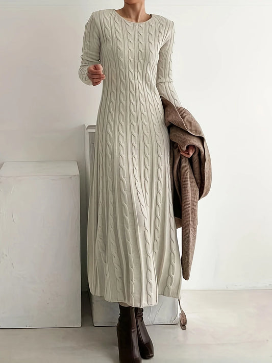 Women’s Elegant Cable Knit Maxi Dress