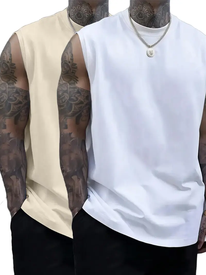 Men’s Sleeveless Crew Neck Casual Tank Top