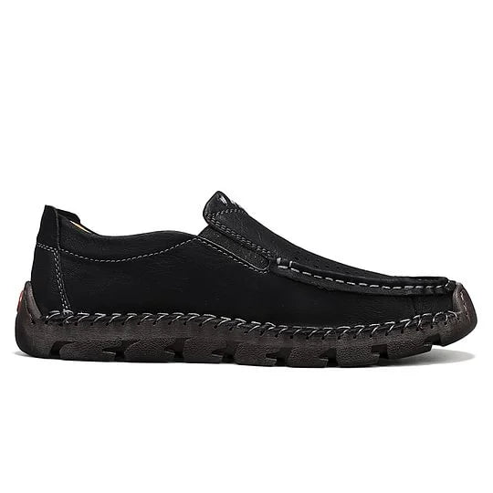 Men's Premium Wide-Toe Leather-Look Zip Loafers