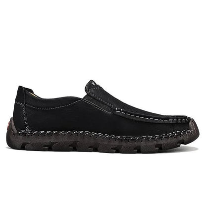 Men's Premium Wide-Toe Leather-Look Zip Loafers