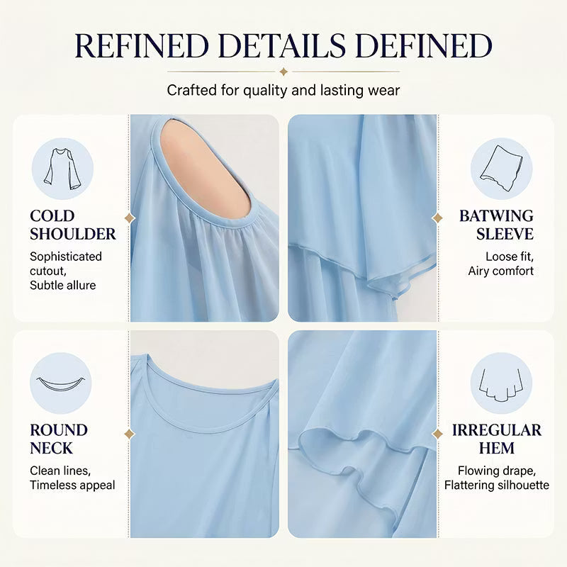 Women’s Cold-Shoulder Layered Ruffle Blouse