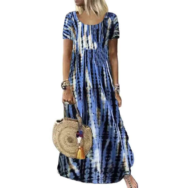 Women's Tie-Dye Print Maxi Dress