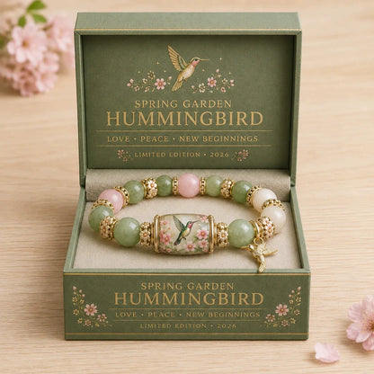 Hummingbird Floral Beaded Bracelet