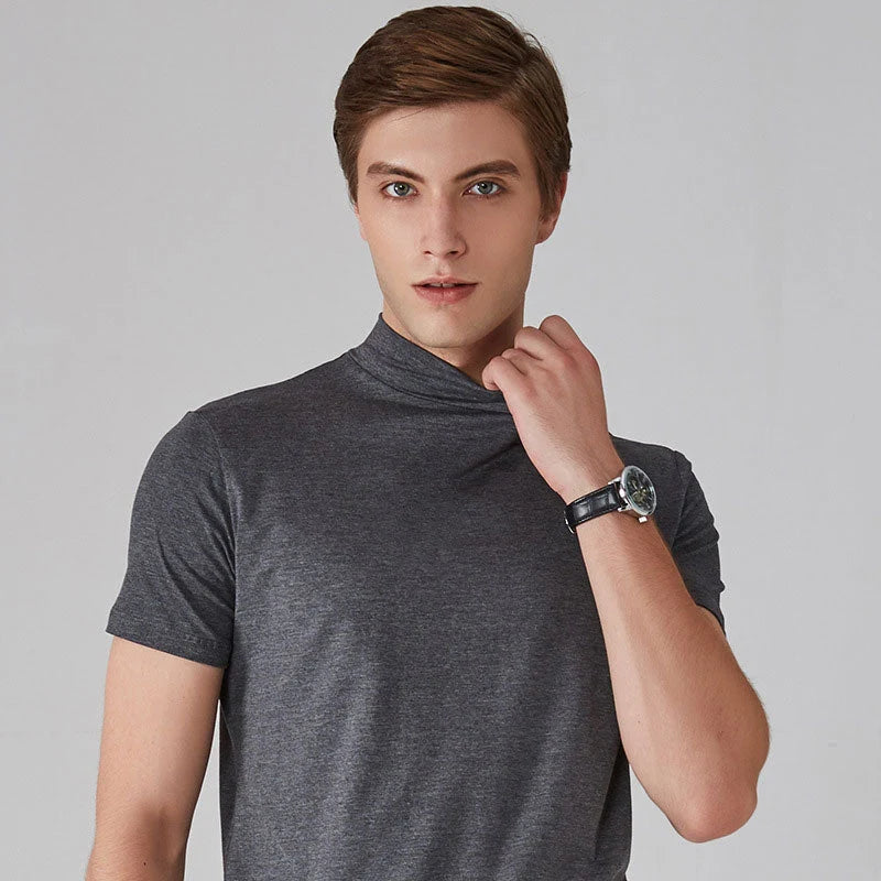 Men's Fitted High-Neck T-Shirt