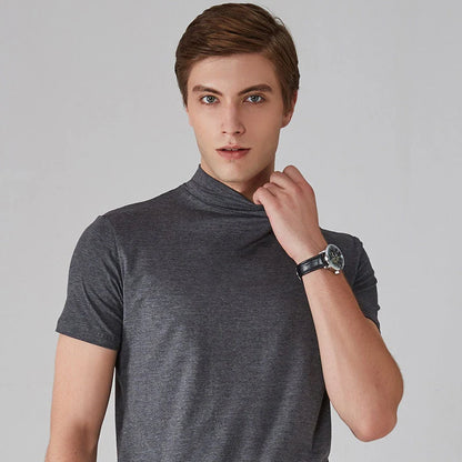 Men's Fitted High-Neck T-Shirt