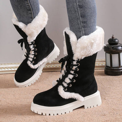 Women's Cotton Medium Plush Lined Snow Boots