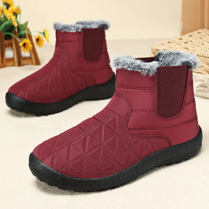 Women’s Fleece-Trim Quilted Winter Ankle Boots