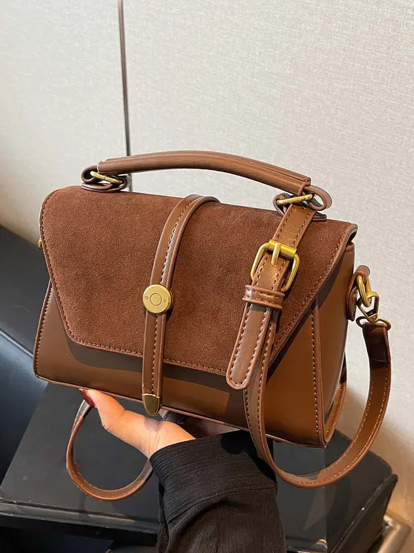 Women’s Contrast Stitch Small Square Crossbody Bag