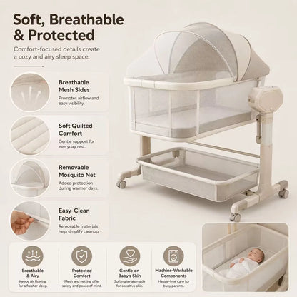 Automatic Rocking Bedside Baby Bassinet