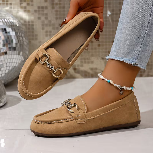 Women’s Suede-Look Buckle Loafers