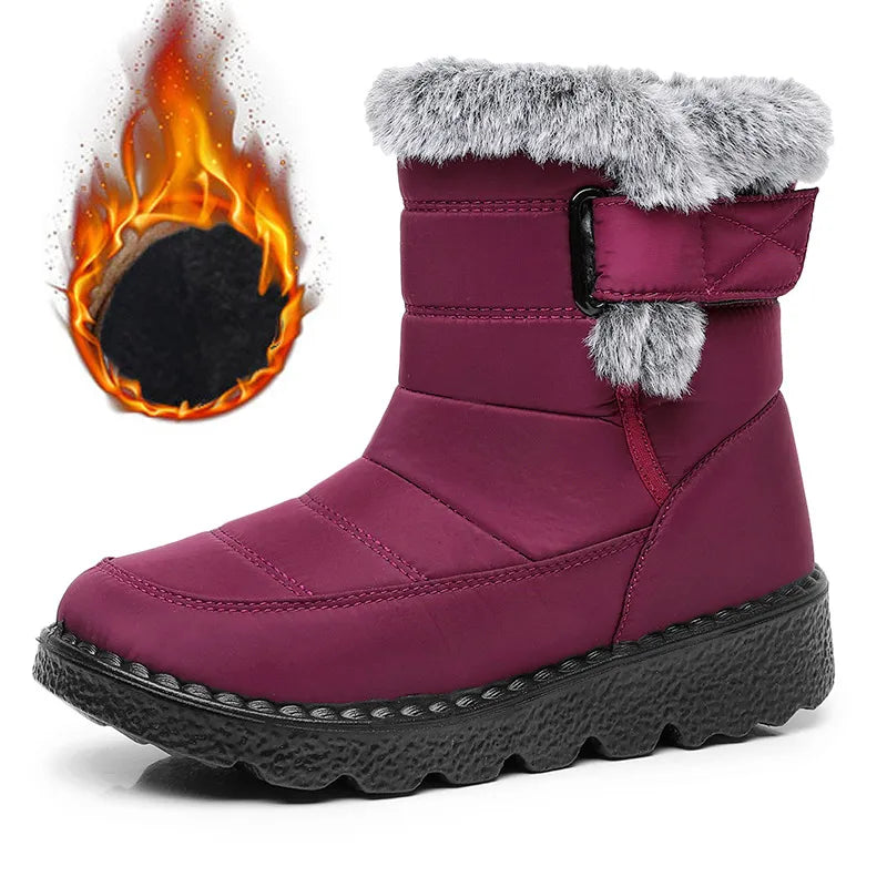 Women’s Waterproof Faux Fur Lined Snow Ankle Boots