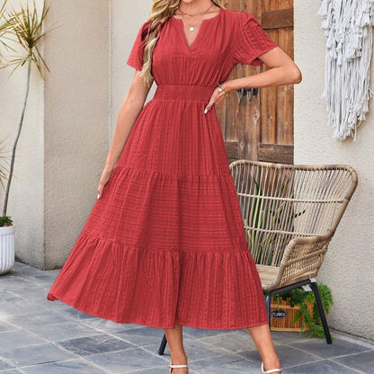 Women’s Tiered V-Neck Midi Dress