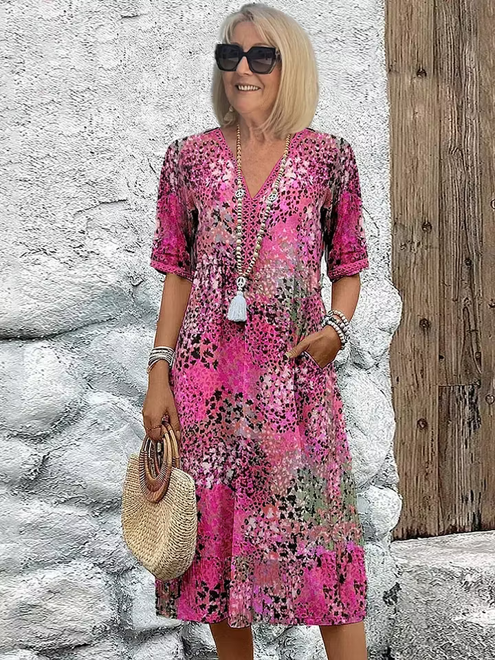 Women’s Abstract Animal Print Midi Dress