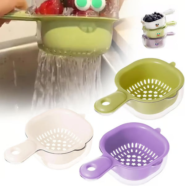 Dual-Layer Draining Bowl with Handle