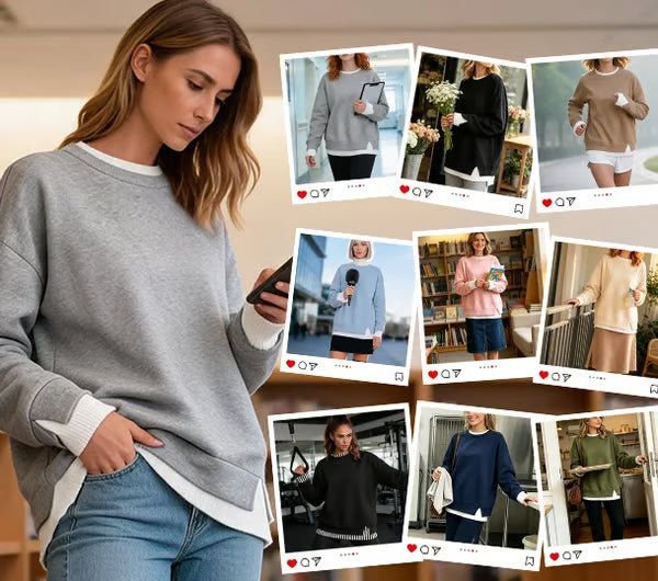 Women's Layered Look Relaxed Sweatshirt