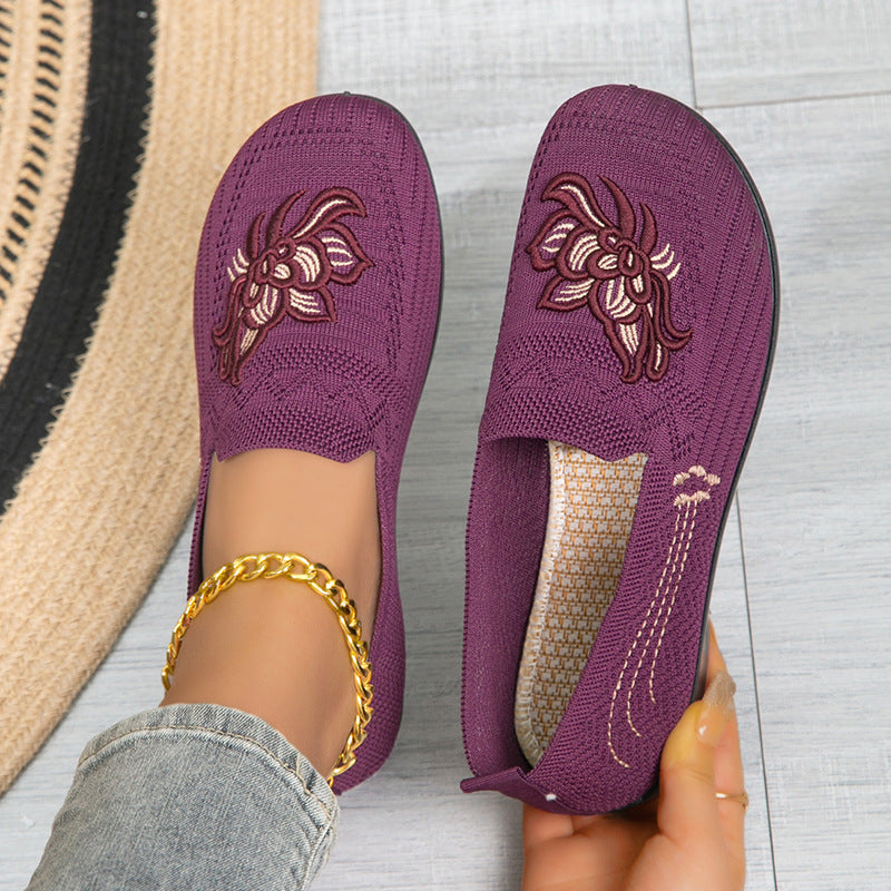 Women’s Breathable Mesh Floral Slip-On Comfort Shoes