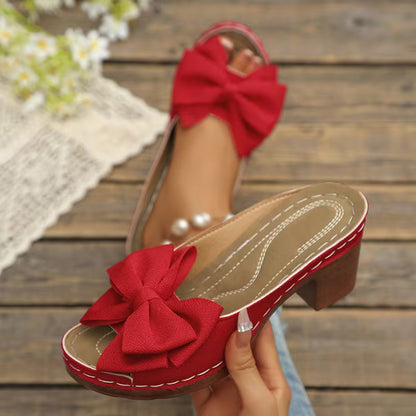 Women’s Bow Detail Block Heel Mules