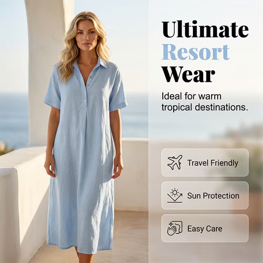 Women's Relaxed Midi Shirt Dress