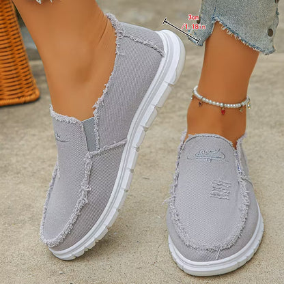 Women's Embroidered Canvas Slip On Shoes