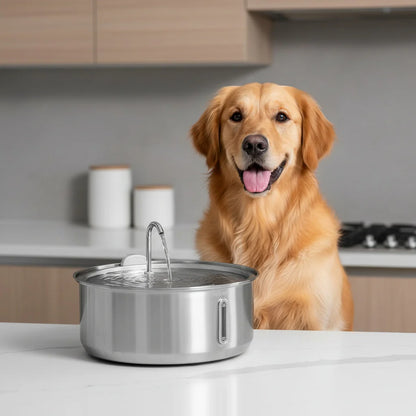 Stainless Steel Filtered Pet Water Fountain