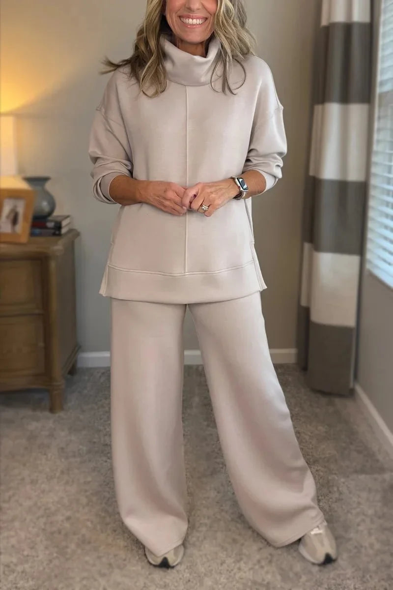 Women’s Elegant Wide-Leg Two-Piece Co-Ord Set