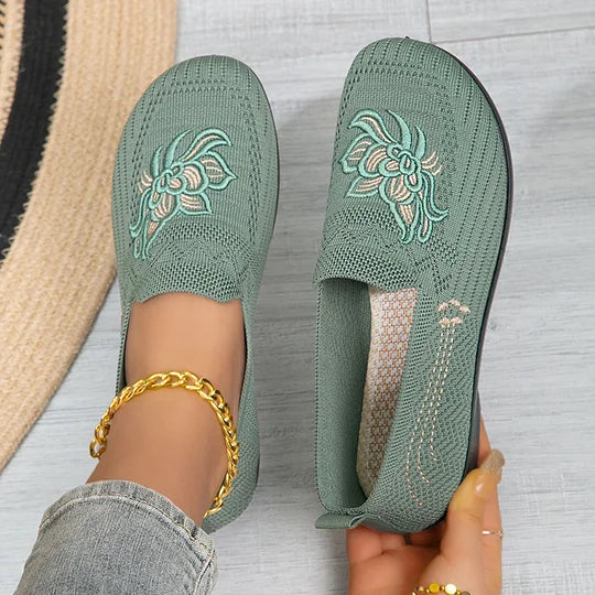 Women’s Breathable Mesh Floral Slip-On Comfort Shoes