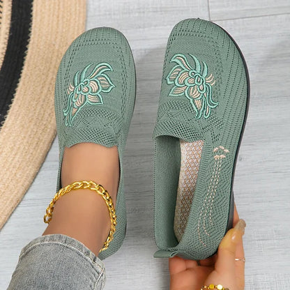 Women’s Breathable Mesh Floral Slip-On Comfort Shoes