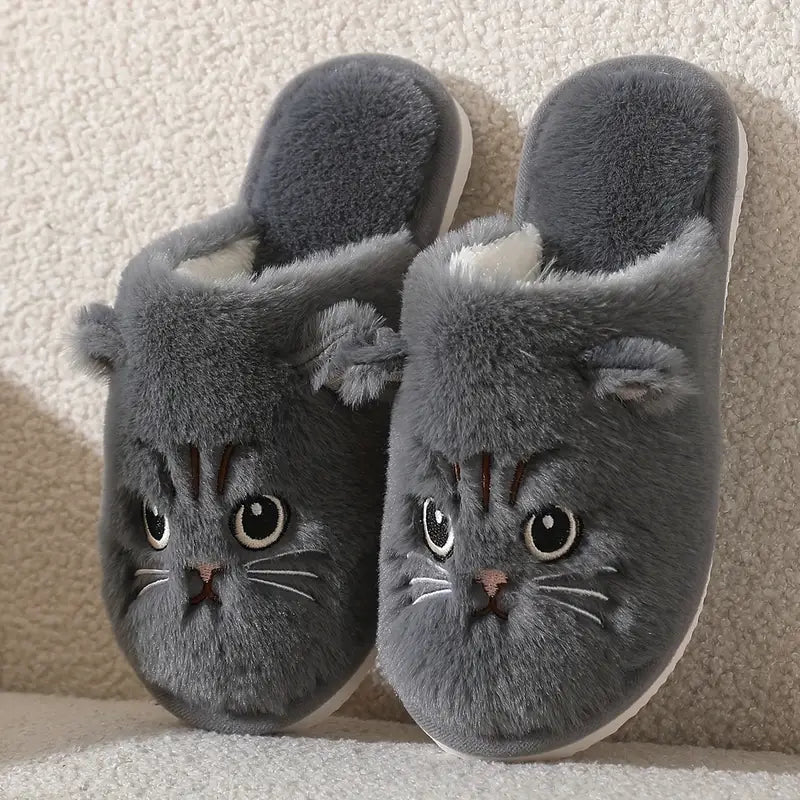 Women’s Cozy Kitty Plush Slippers