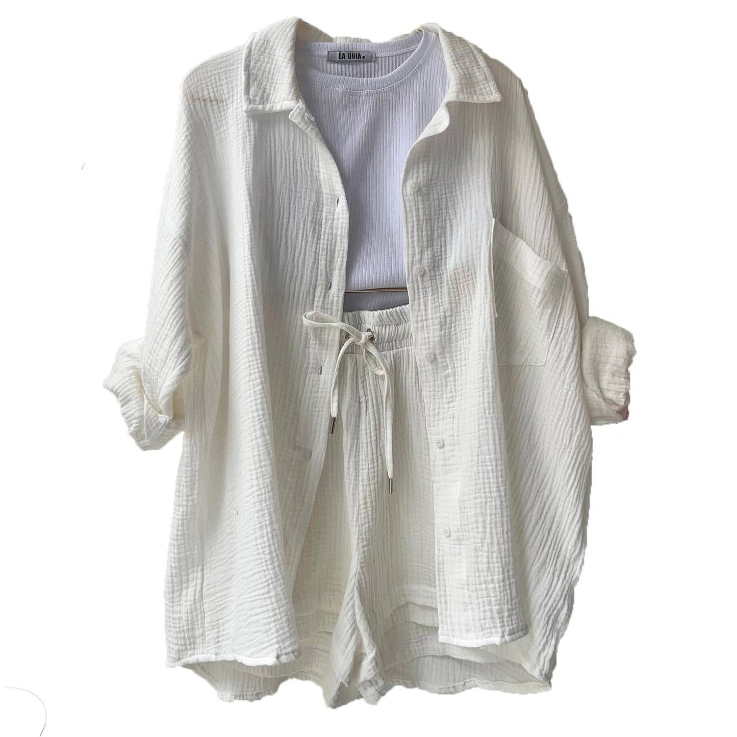 Two-piece long-sleeved shirt women's casual suit
