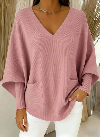 Women’s Casual Solid Colour V-Neck Wool-Blend Sweater