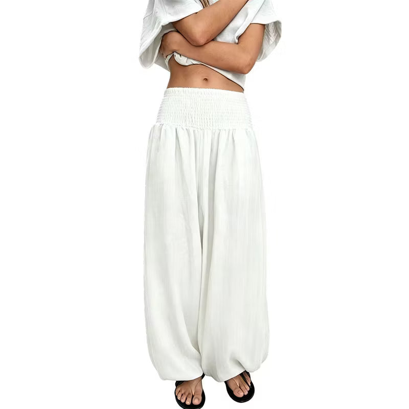 Women's Gathered Waist Balloon Trousers