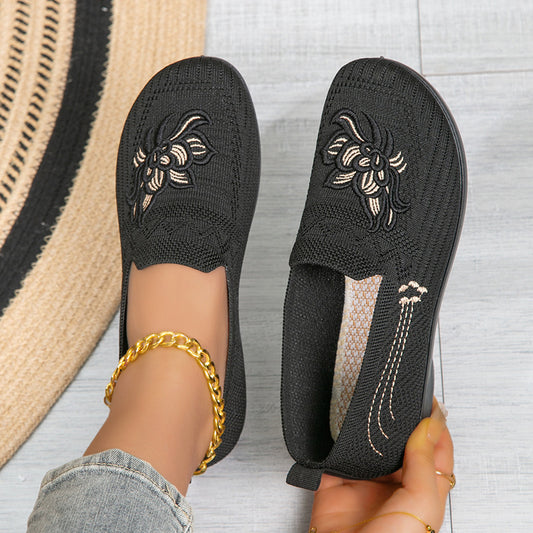 Women’s Breathable Mesh Floral Slip-On Comfort Shoes