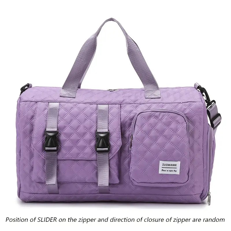 Spacious Argyle Nylon Travel Duffle Bag