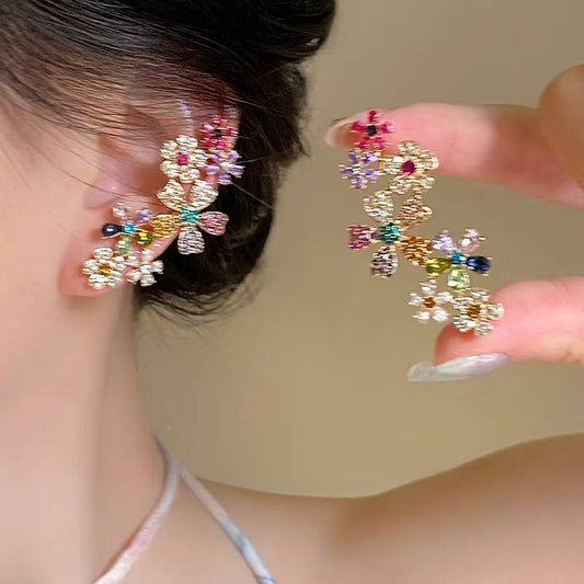Women’s Colourful Floral Statement Earrings