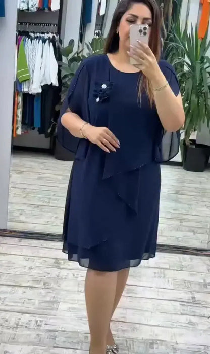 Elegant Chiffon Knee-Length Dress