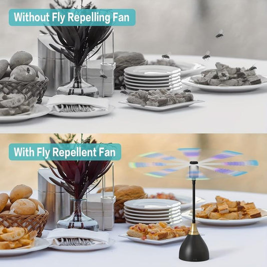 Portable Tabletop Fly Deterrent Fan Set