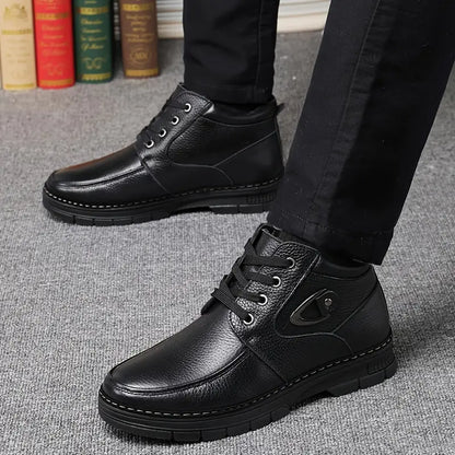 Men's Thermal Leather-Look Winter Boots
