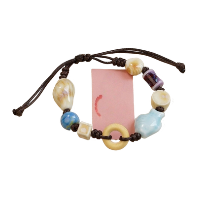 Women’s Boho Adjustable Ceramic Bead Bracelet