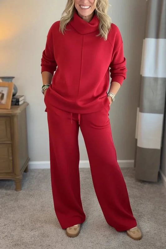 Women’s Elegant Wide-Leg Two-Piece Co-Ord Set