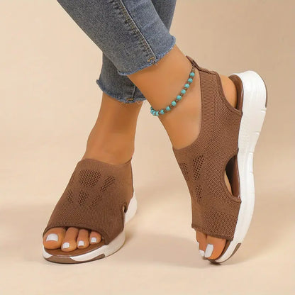 Women's Knit Wedge Sandals – Lightweight & Breathable
