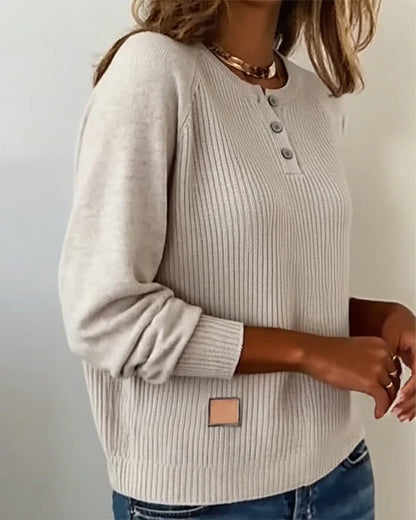 Elegant Button-Down Raglan Sleeve Sweater