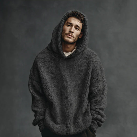 Men’s Relaxed Knit Hooded Pullover Jumper