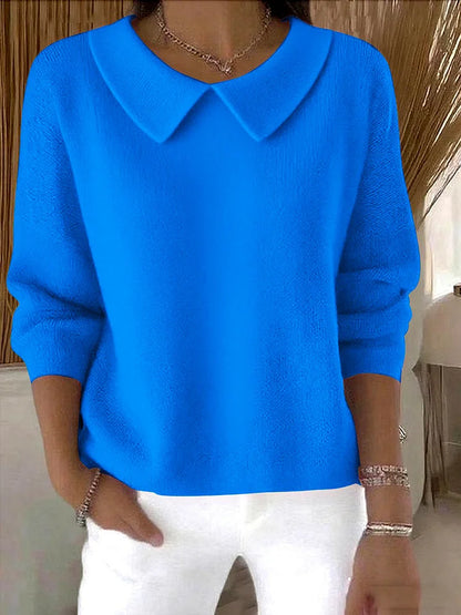 Women's Cotton Plain Long Sleeve Comfortable Sweater