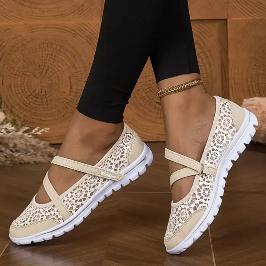 Women's Elegant Lace Breathable Slip On Sneakers