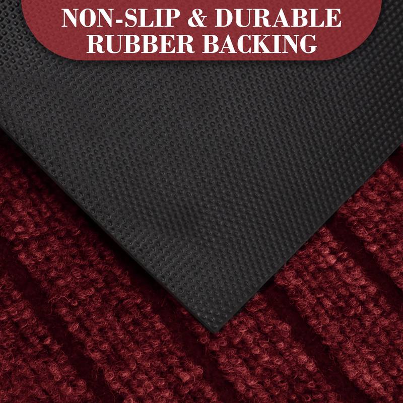 Heavy Duty Dirt-Absorbing Entrance Mat with Rubber Backing